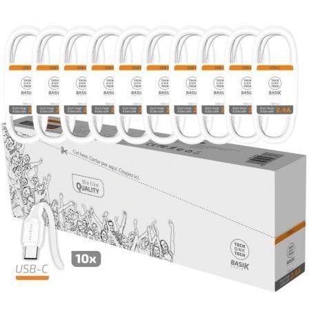Pack 10 Cables USB 2.0 Tech One Tech Basik TEC2953/ USB Macho